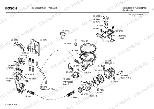 Взрыв-схема посудомоечной машины Bosch SGU4022MX - Схема узла 04