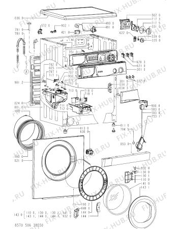 Схема №2 AWM 506 с изображением Обшивка для стиралки Whirlpool 481245215202