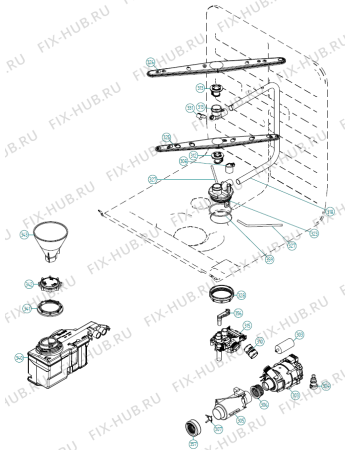 Взрыв-схема посудомоечной машины Cylinda DM840 HT Avh SE   -Stainless (401756, DW90.2) - Схема узла 03