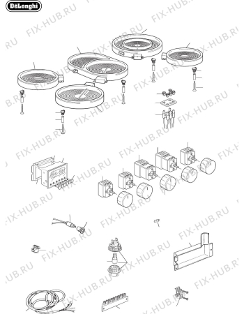 Взрыв-схема плиты (духовки) Delonghi Australia DEF905E - Схема узла 5