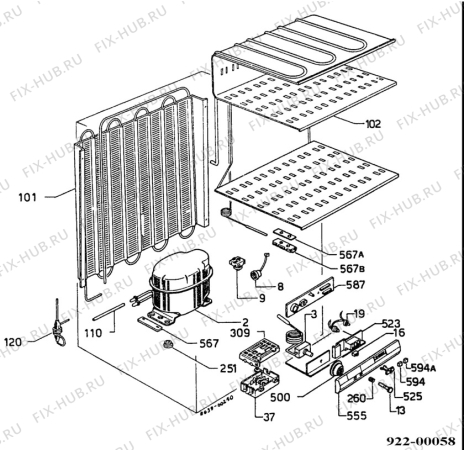 Взрыв-схема холодильника Electrolux EU1220P - Схема узла Functional parts