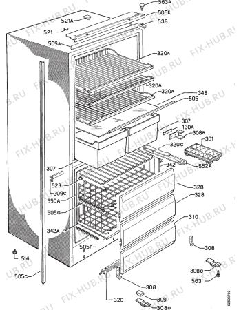 Взрыв-схема холодильника Tricity Bendix BFF780W - Схема узла Housing 001