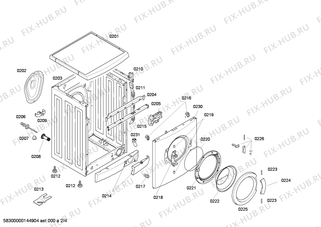 Взрыв-схема стиральной машины Bosch WAE20060EP - Схема узла 02