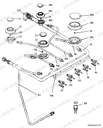 Взрыв-схема плиты (духовки) Zanussi ZC5040AC - Схема узла Section 6