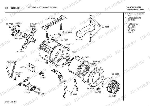 Схема №4 WFB2004GB BOSCH WFB 2004 с изображением Кабель для стиральной машины Bosch 00353523