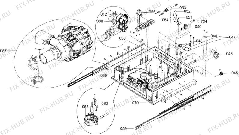 Схема №1 GIC63140AX (305614, GIC63140AX) с изображением Провод для электропосудомоечной машины Gorenje 338096