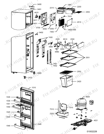 Схема №1 WBM 289/1 с изображением Дверь для холодильной камеры Whirlpool 480132102319