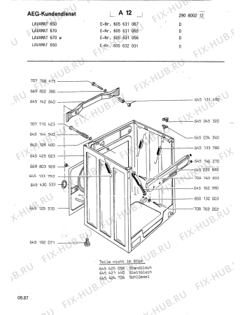 Взрыв-схема стиральной машины Aeg LAV670 W - Схема узла Housing 001