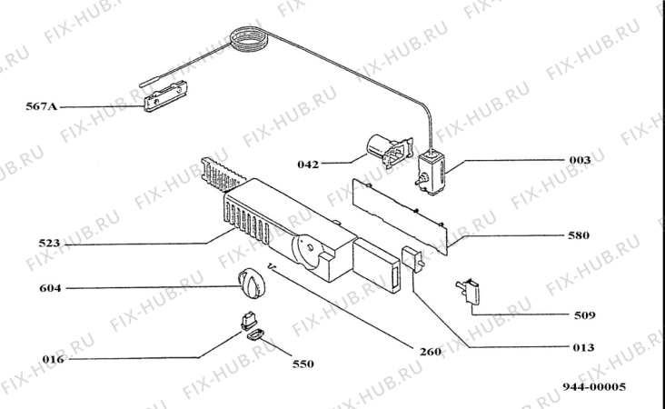 Взрыв-схема холодильника Electrolux QHK2-104/G - Схема узла Commands