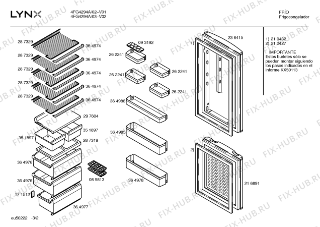 Схема №1 4FG4294A с изображением Поднос для холодильника Bosch 00364986