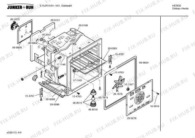 Взрыв-схема плиты (духовки) Junker&Ruh E15JR15 - Схема узла 04