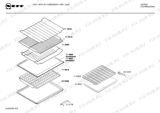 Схема №5 B1110W0GB 1031SPA с изображением Панель для плиты (духовки) Bosch 00285472