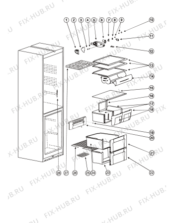 Взрыв-схема холодильника Indesit BH18NFLZ (F039216) - Схема узла