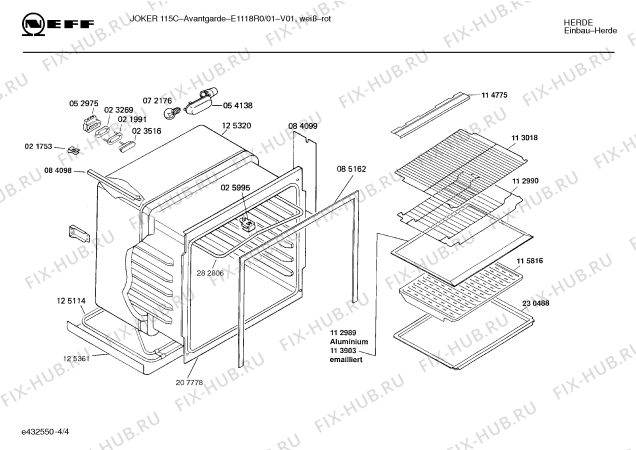 Схема №1 E1118R0 JOKER 115 C-AVANTGARDE с изображением Переключатель для плиты (духовки) Bosch 00152106
