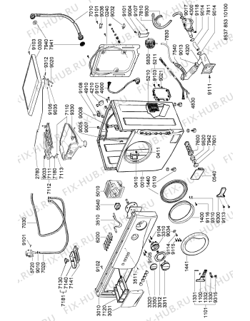 Схема №2 AWG 853/1 OS с изображением Винтик для стиралки Whirlpool 481221458183