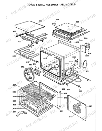 Схема №1 R010ER (F032418) с изображением Керамическая поверхность для духового шкафа Indesit C00224815