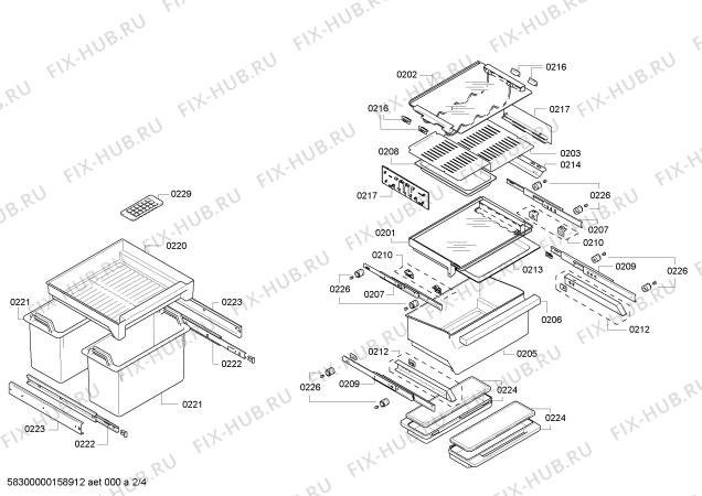 Схема №2 RT287202 с изображением Инструкция по эксплуатации Gaggenau для холодильника Bosch 00763748