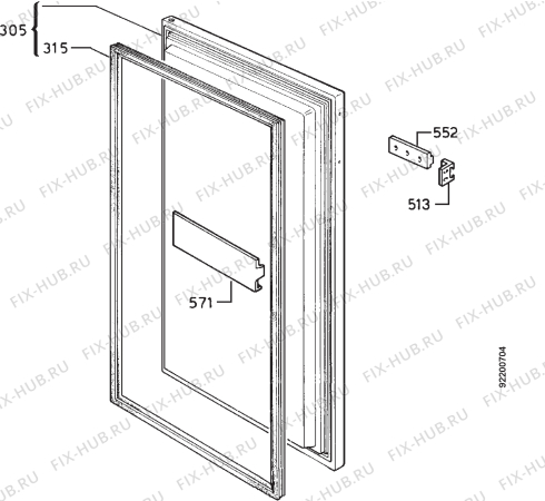 Взрыв-схема холодильника Kuppersbusch ITE127-4 - Схема узла Door 003