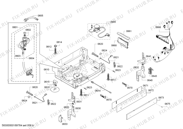 Схема №8 DF280760 с изображением Передняя панель для посудомоечной машины Bosch 11010710