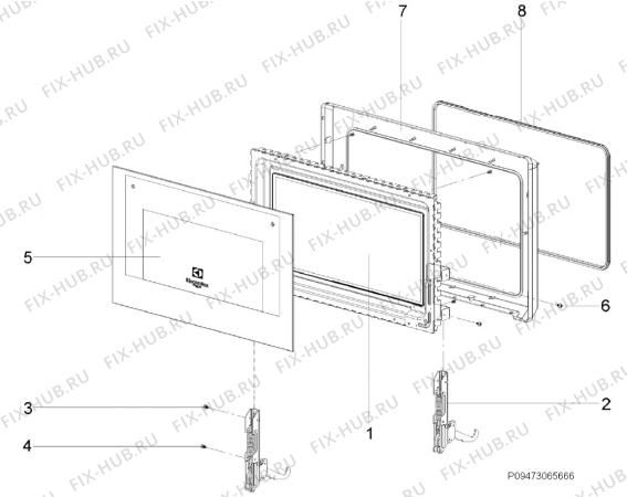 Взрыв-схема микроволновой печи Rex Electrolux FQM463CBE - Схема узла Section 8