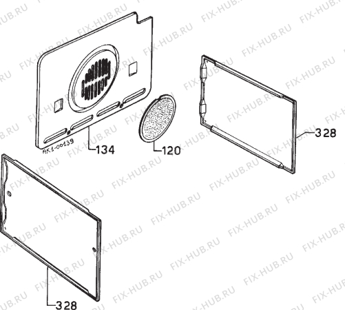 Взрыв-схема плиты (духовки) Zanussi HM497E - Схема узла Accessories