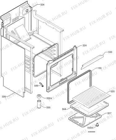 Взрыв-схема плиты (духовки) Rex Electrolux RKG651102W - Схема узла Housing 001