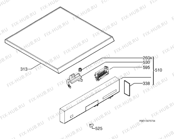 Взрыв-схема посудомоечной машины Rex Electrolux RSF67065KR - Схема узла Command panel 037