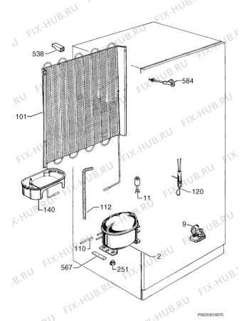 Взрыв-схема холодильника Zanussi ZK23/9A - Схема узла Cooling system 017