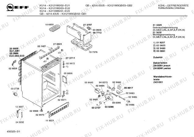 Схема №3 K2110W0 KU14 с изображением Клапан для холодильной камеры Bosch 00087713