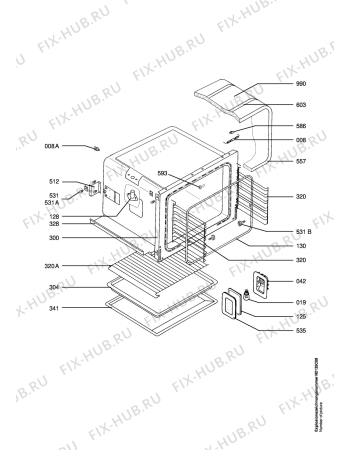 Взрыв-схема плиты (духовки) Aeg B6100-M - Схема узла Oven