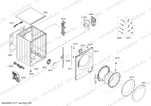Схема №5 WM14S7600W iQ800 Made in Germany с изображением Кабель для стиральной машины Siemens 00629409