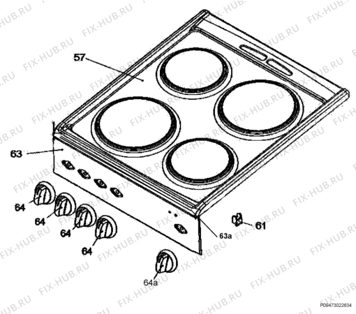 Взрыв-схема плиты (духовки) Tricity Bendix SE211X - Схема узла Section 3