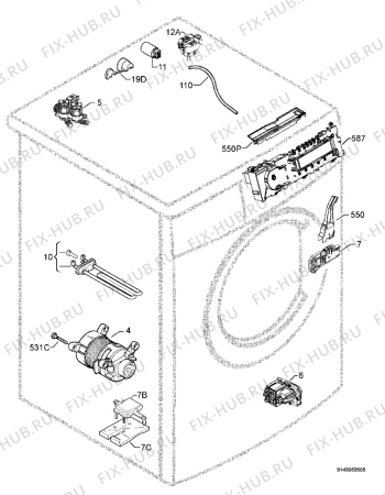 Взрыв-схема стиральной машины Aeg Electrolux L72750 - Схема узла Electrical equipment 268