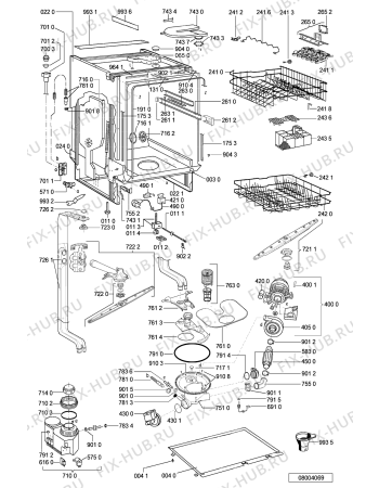 Схема №2 ADP 7300 WH с изображением Модуль (плата) управления для посудомоечной машины Whirlpool 481221479358