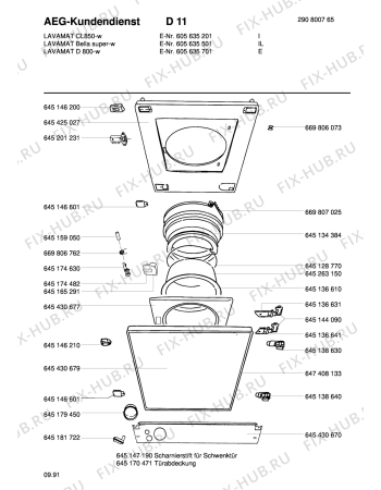 Взрыв-схема стиральной машины Aeg LAVCL 850 W - Схема узла Door