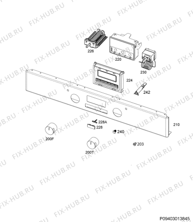 Взрыв-схема плиты (духовки) Aeg 47036IU-MN - Схема узла Command panel 037