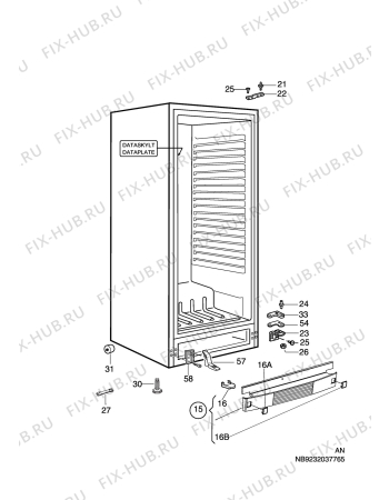 Взрыв-схема холодильника Husqvarna Electrolux QR2039W - Схема узла C10 Cabinet