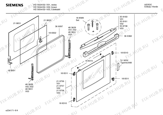 Схема №3 HE15044 с изображением Инструкция по эксплуатации для плиты (духовки) Siemens 00581197