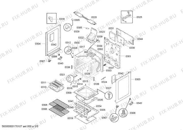 Взрыв-схема плиты (духовки) Bosch HGS3053UC - Схема узла 03