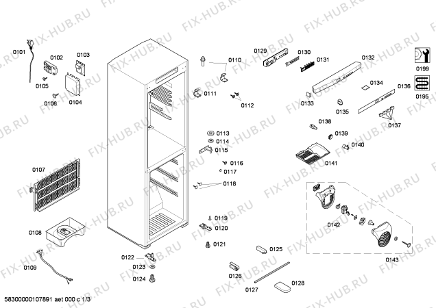 Схема №2 KG19V65TI с изображением Чехол для холодильной камеры Siemens 00493907
