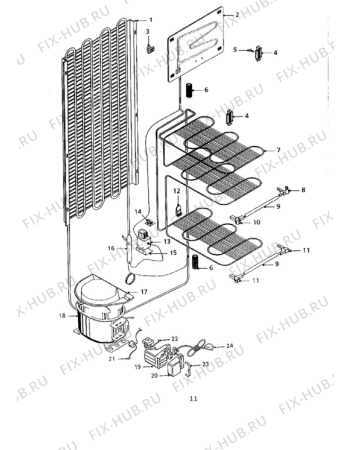 Взрыв-схема холодильника Electrolux ER2941B - Схема узла Cooling system 017