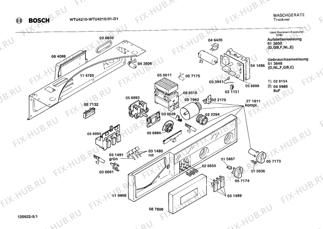 Схема №2 WTU4210 с изображением Ручка для электросушки Bosch 00087806
