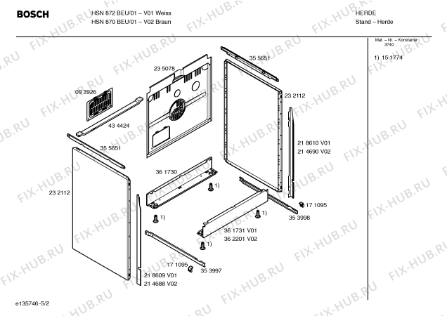 Схема №4 HSN860KEU с изображением Ручка выбора температуры для плиты (духовки) Bosch 00416638