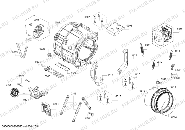 Схема №4 WAT28695NL, Serie 6 с изображением Панель управления для стиральной машины Bosch 11024031