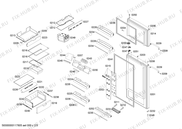 Взрыв-схема холодильника Bosch KSU405226N NO FROST - Схема узла 02