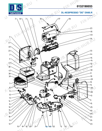 Схема №1 EN 95.R NESPRESSO с изображением Поддон для электрокофеварки DELONGHI ES0050518