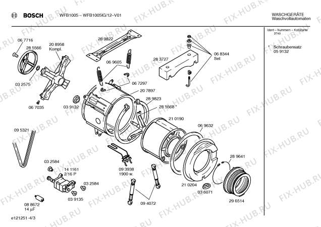 Схема №3 WFB1005IG BOSCH WFB 1005 с изображением Инструкция по эксплуатации для стиральной машины Bosch 00519458