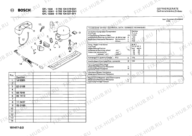 Взрыв-схема холодильника Bosch 0705134519 GFL1330 - Схема узла 02