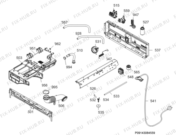 Взрыв-схема комплектующей Electrolux WASL3M103 BIS 5 38 - Схема узла Hydraulic System 272