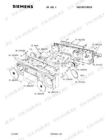 Взрыв-схема аудиотехники Siemens RM8304 - Схема узла 03